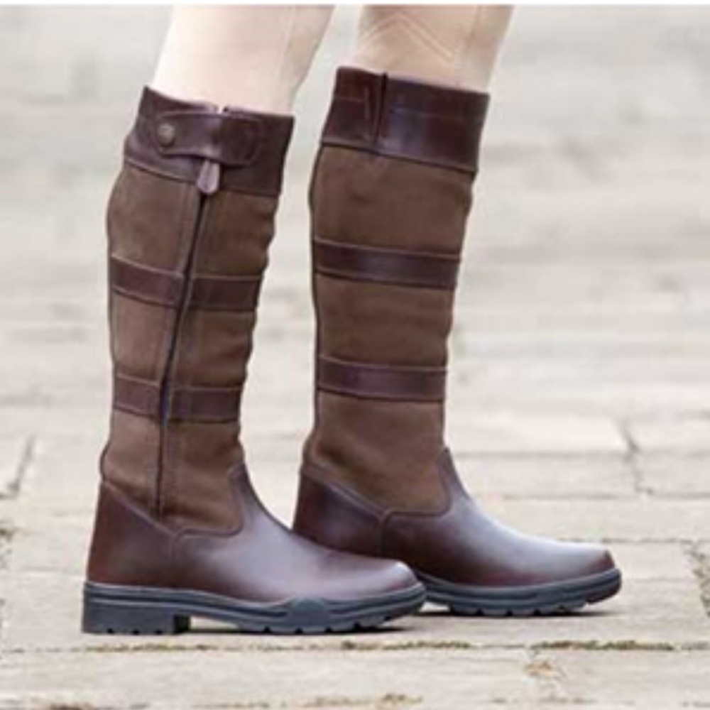 Moretta Bella Country Boot Tall Waterproof Riding Boots SZ 7 Wide Calf